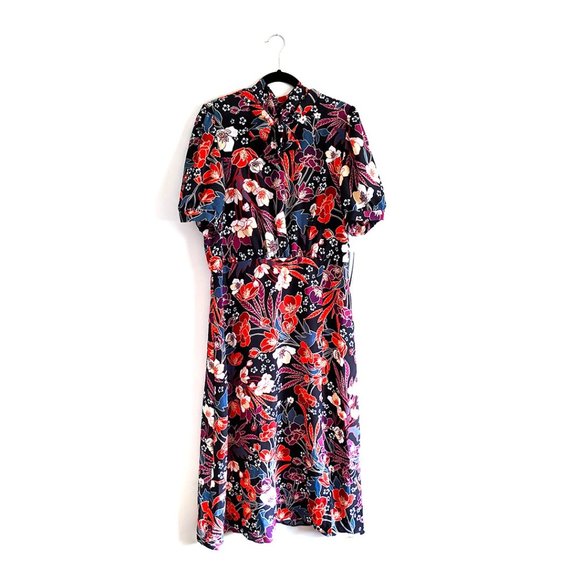 julia jordan Dresses & Skirts - NWT Julia Jordan Floral Puff Sleeve Midi Dress Size 16